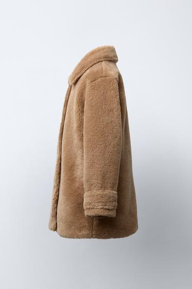 FAUX FUR COAT - Caramel by Zara - Image 2
