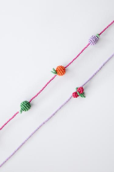 PACK OF TWO NECKLACES WITH BEADS AND FRUIT - Multicoloured by Zara - Image 2