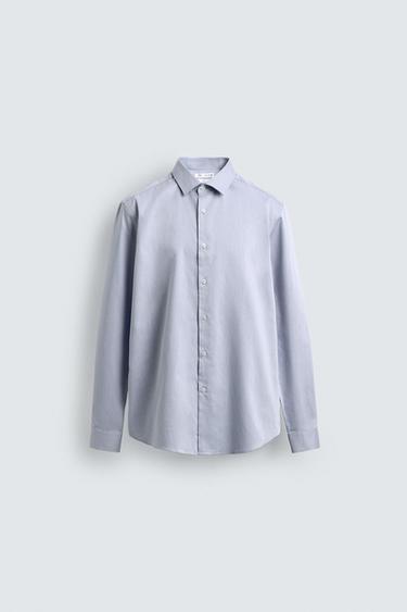 Zara SLIM FIT SHIRT - Sky blue