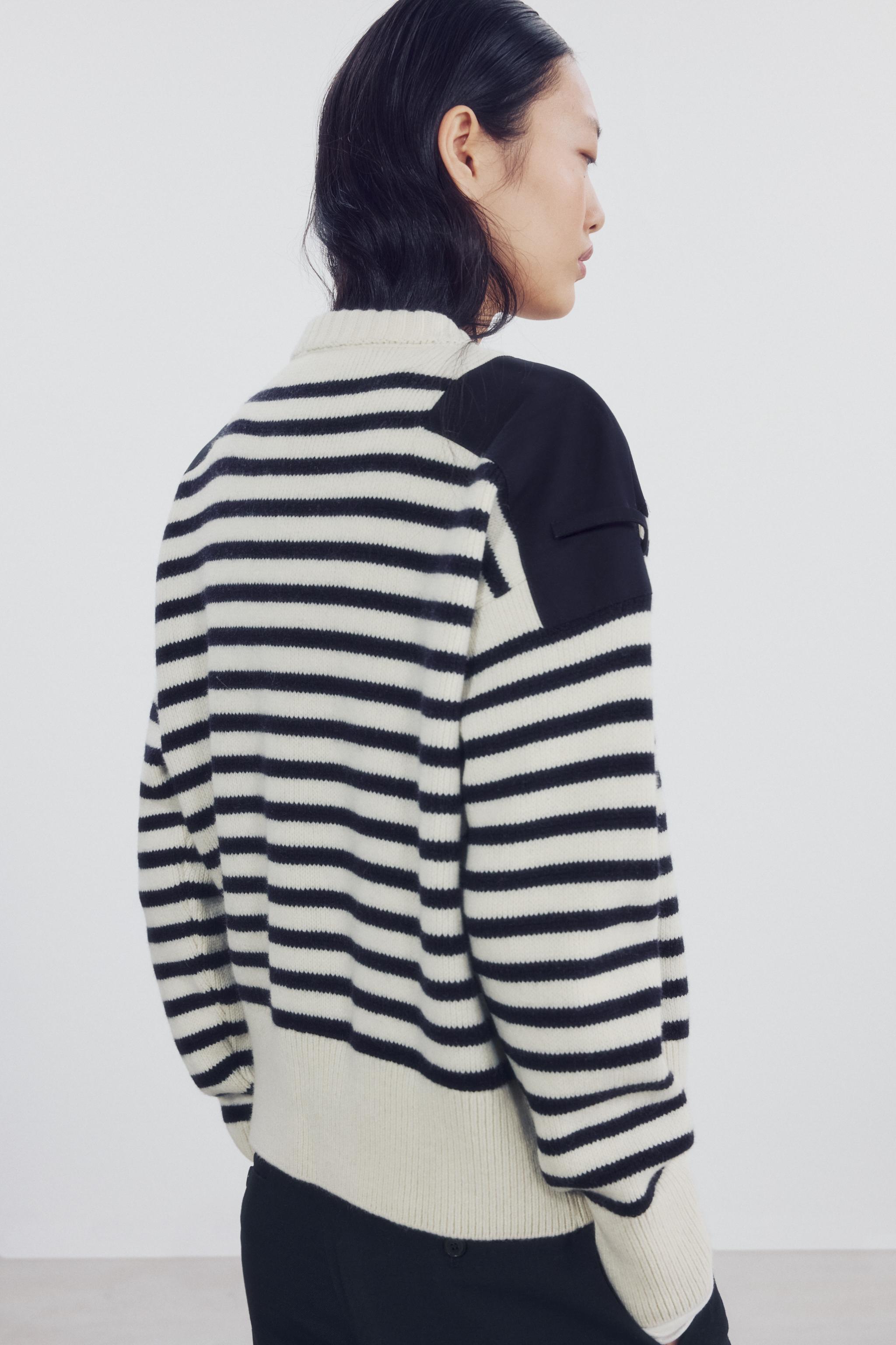WOOL SWEATER WITH CONTRAST SHOULDERS