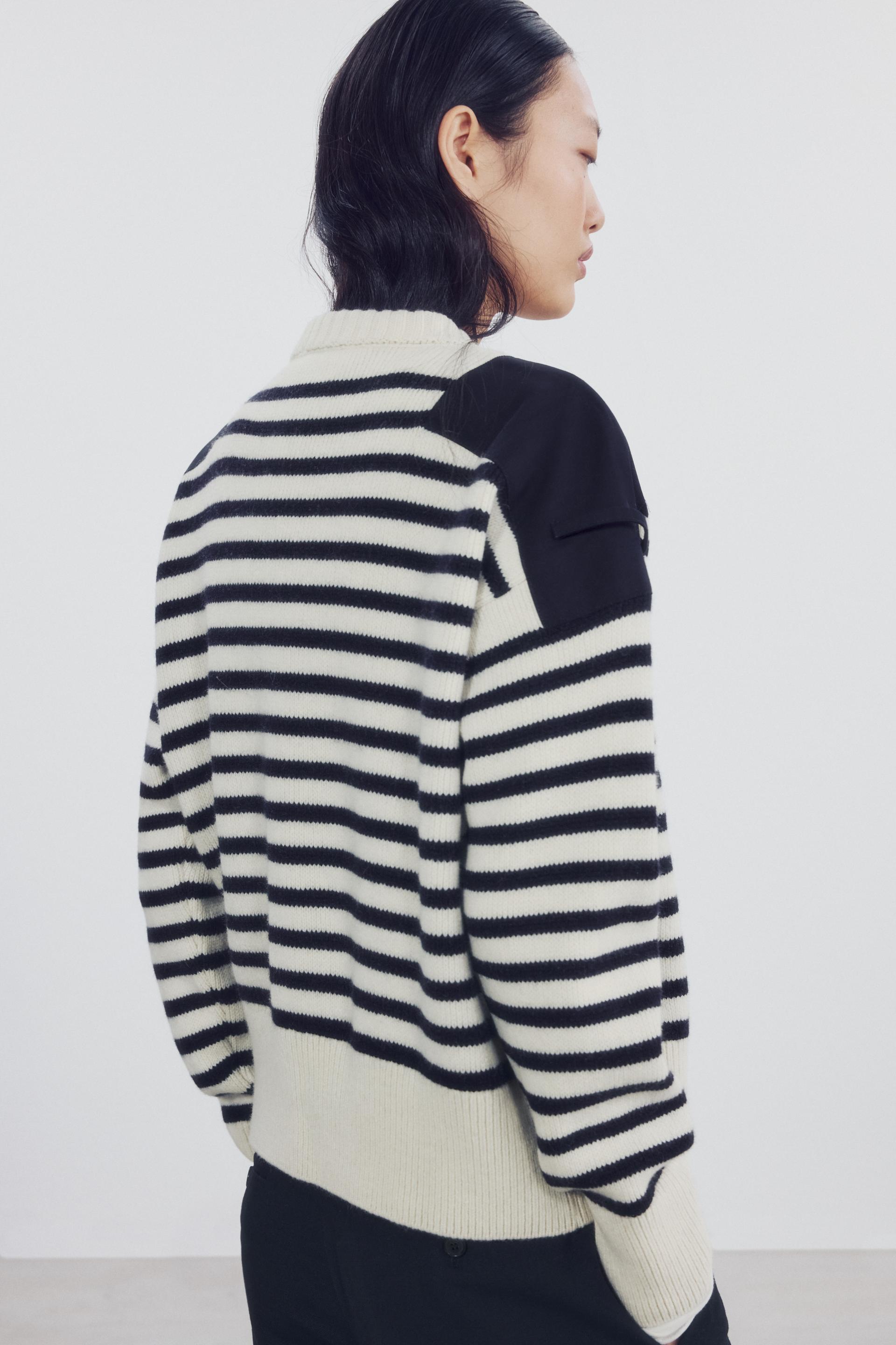 WOOL SWEATER WITH CONTRAST SHOULDERS thumbnail 3