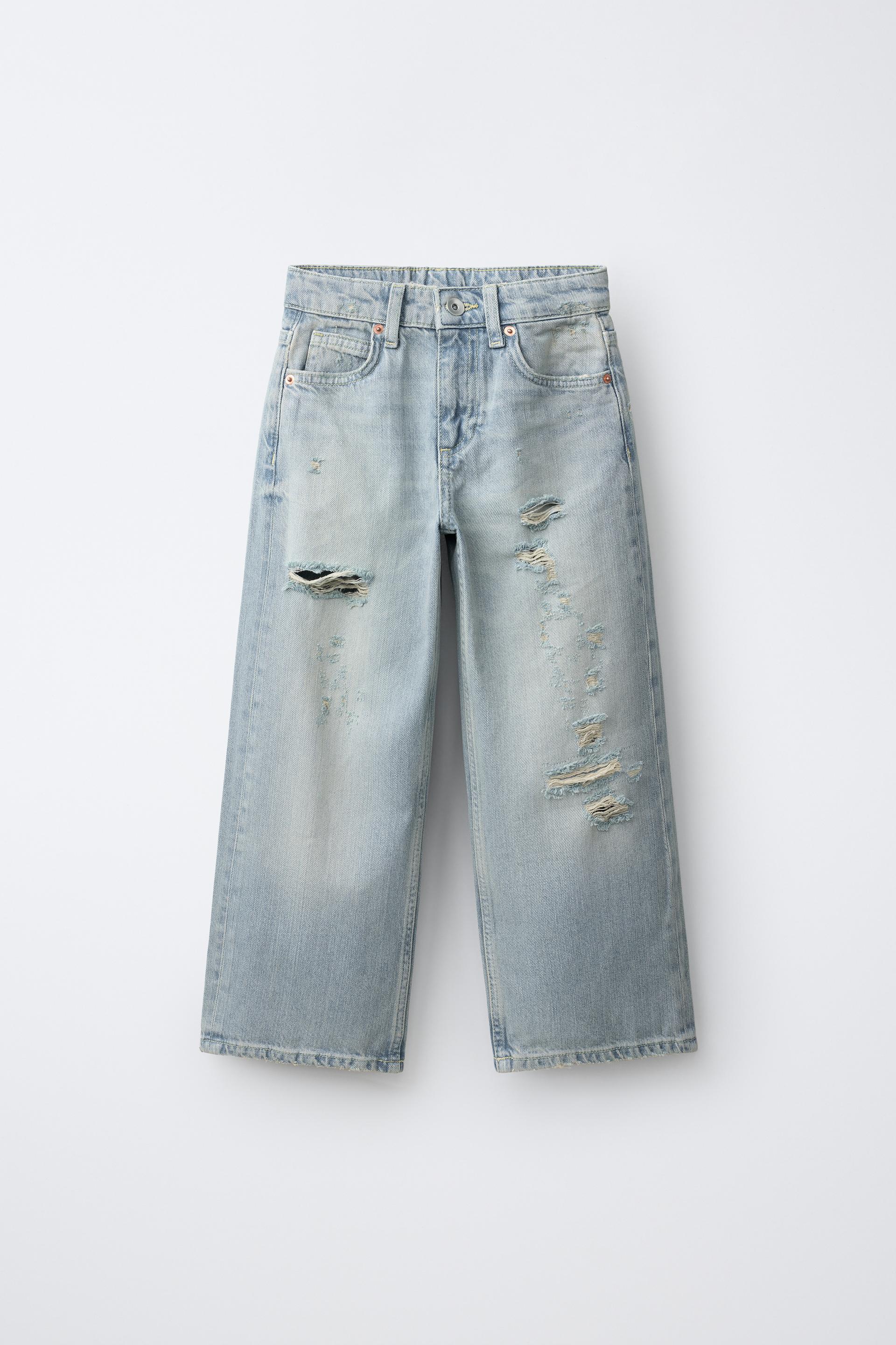 Ripped Wide-Leg Trousers