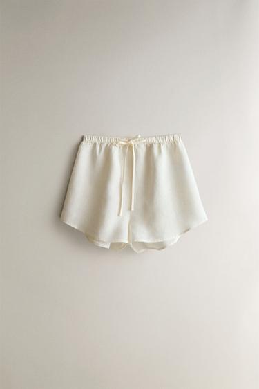 SHORT LIN - Écru de Zara
