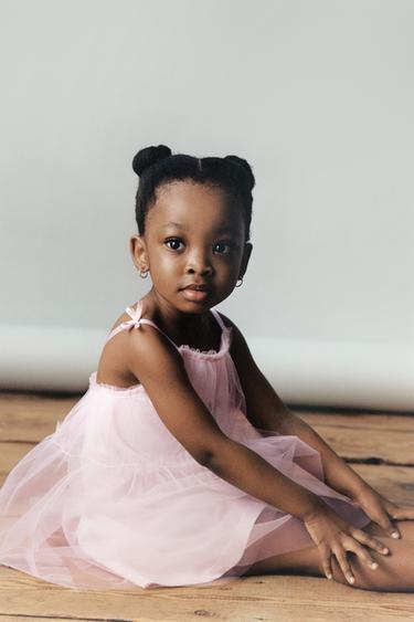 TULLE DRESS WITH BOWS - Pink by Zara - Image 0