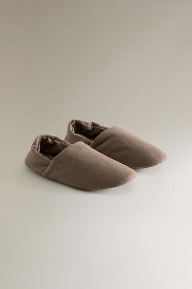 LINEN BABOUCHE SLIPPERS - Brown by Zara - Image 2