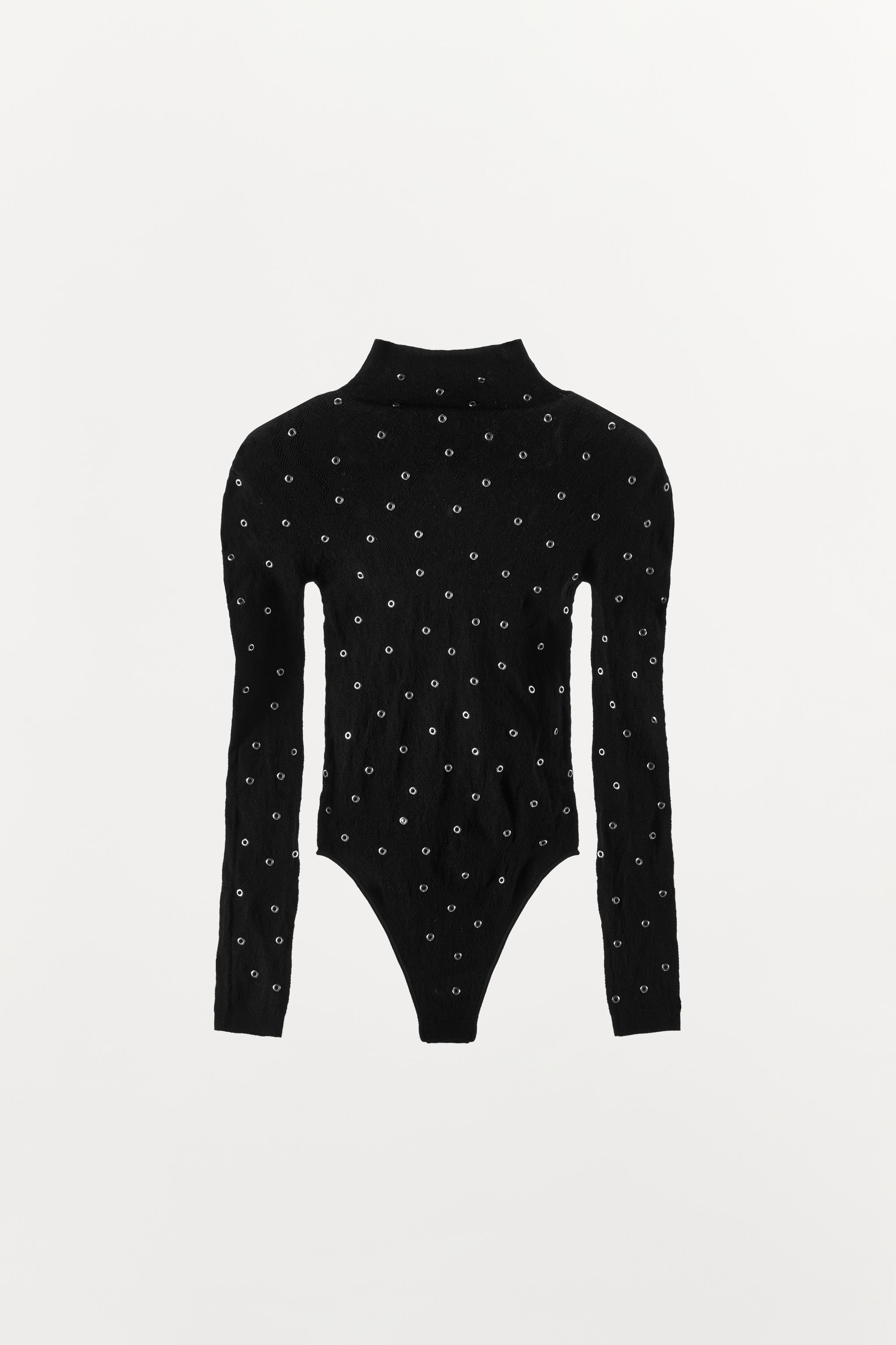 SEAMLESS LACE STUDDED BODYSUIT