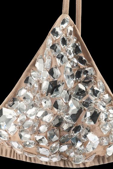SUJETADOR TRIANGULAR JOYAS - Beige de Zara