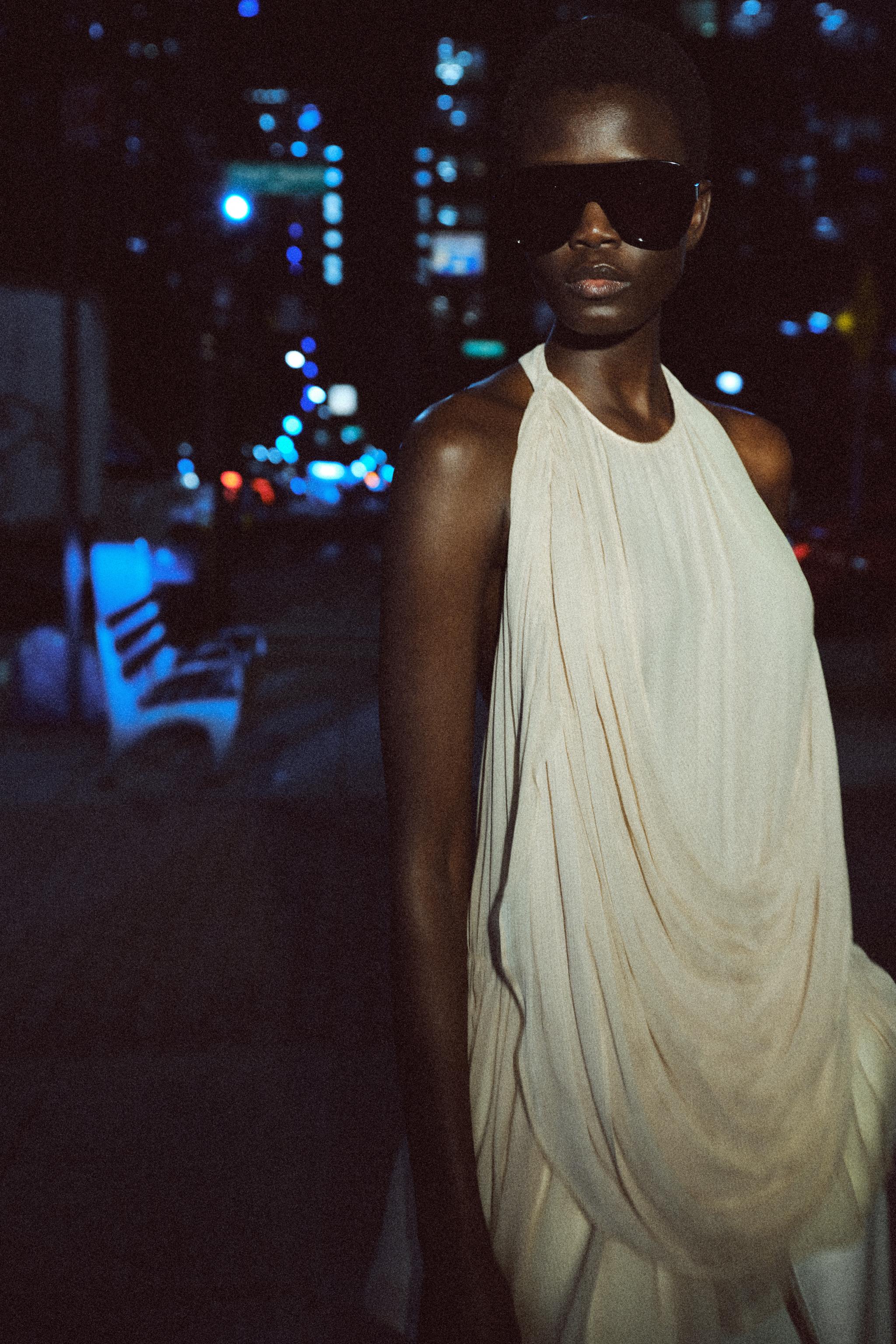 ZW COLLECTION DRAPED POLKA DOT HALTER TOP