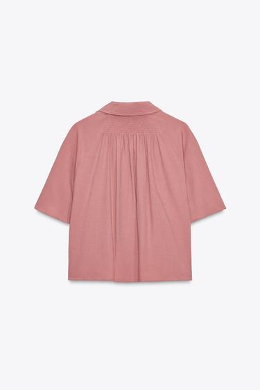 CHEMISE MANCHES COURTES EFFET FROISSÉ - MARSALA de Zara - Image 5