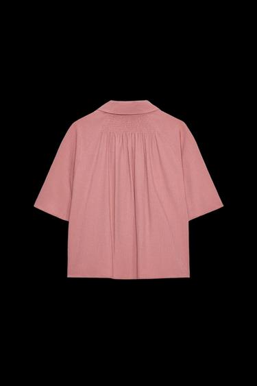 CREASED-EFFECT SHORT SLEEVE SHIRT - MARSALA by Zara