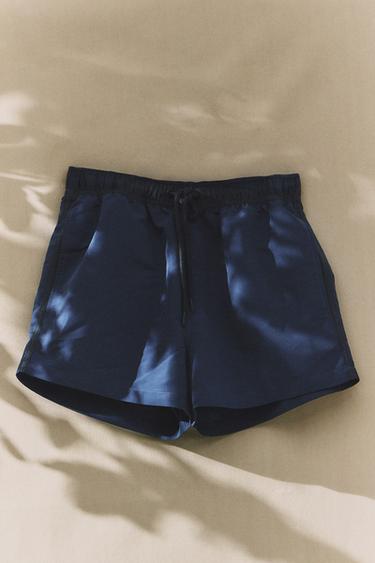 PLAIN CONTRAST BEACH SWIMMING TRUNKS - Blue by Zara