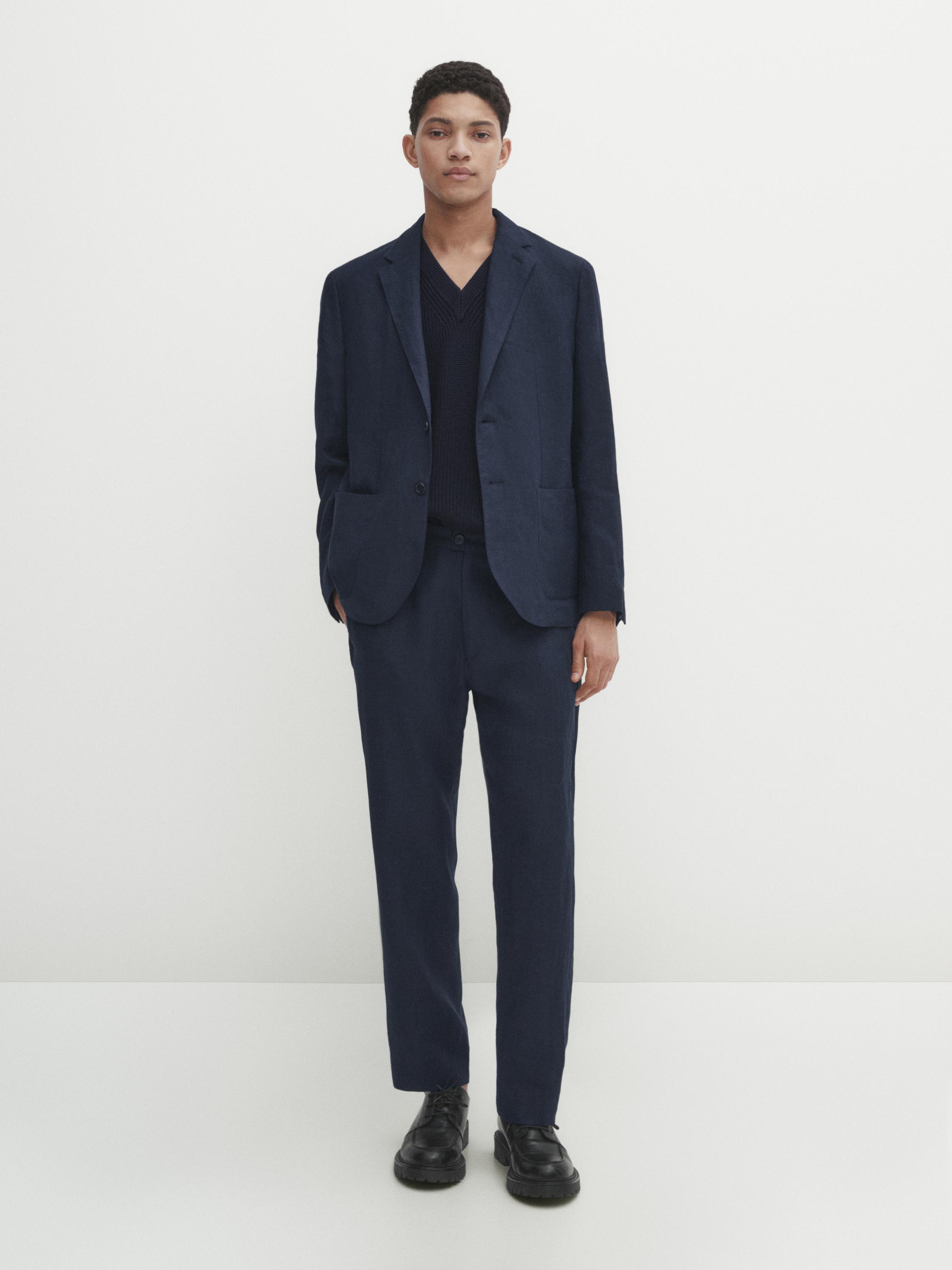 Zara blue 2024 trouser suit