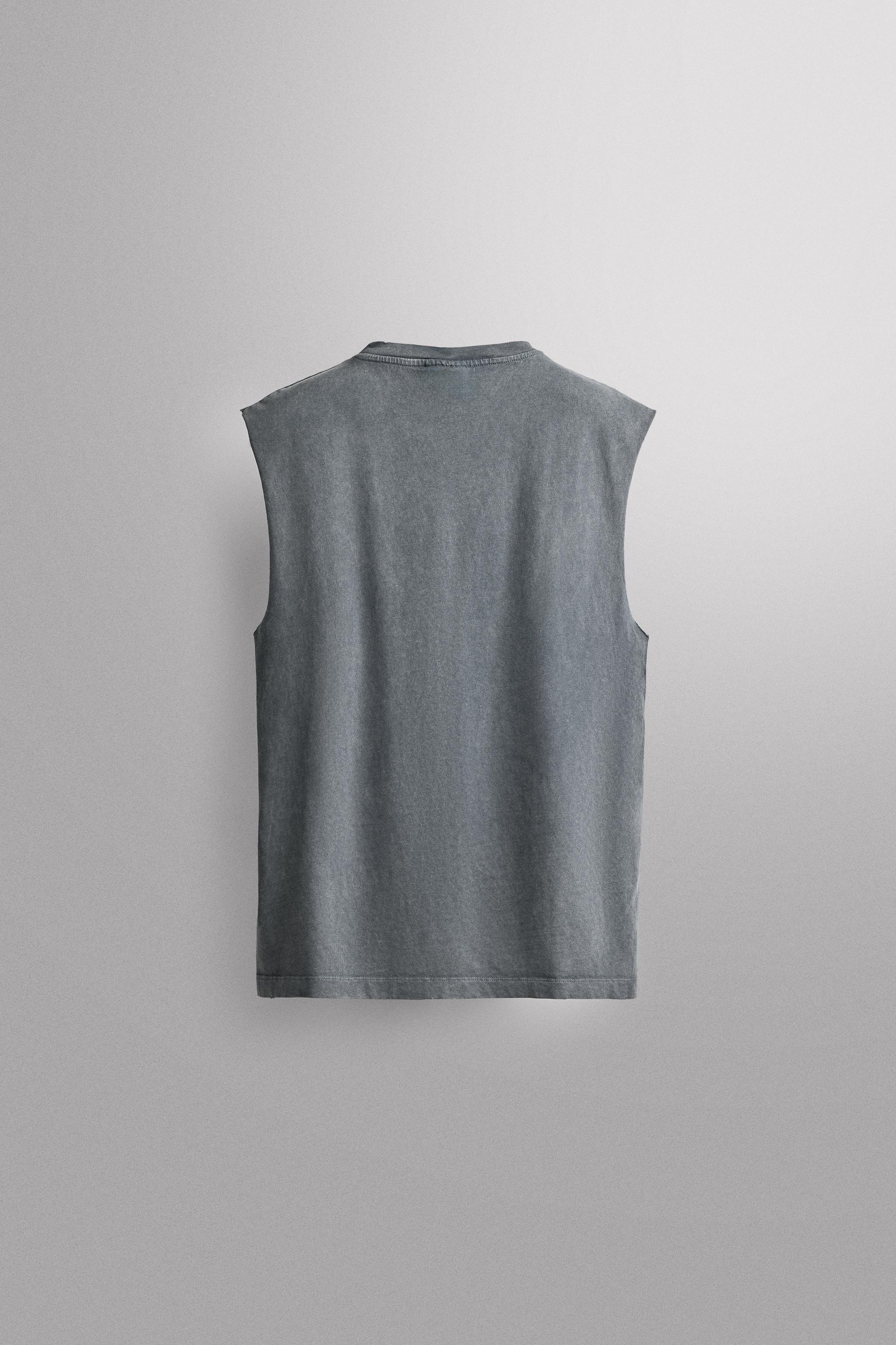 Мужские топы Zara COTTON RUNNING TANK TOP — фото 7