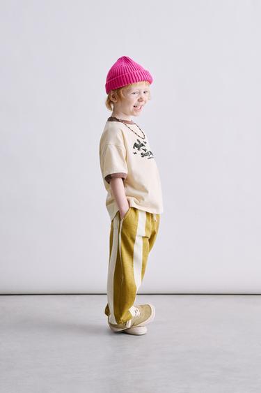 CONTRAST SLOGAN PRINT T-SHIRT - Mid-ecru by Zara