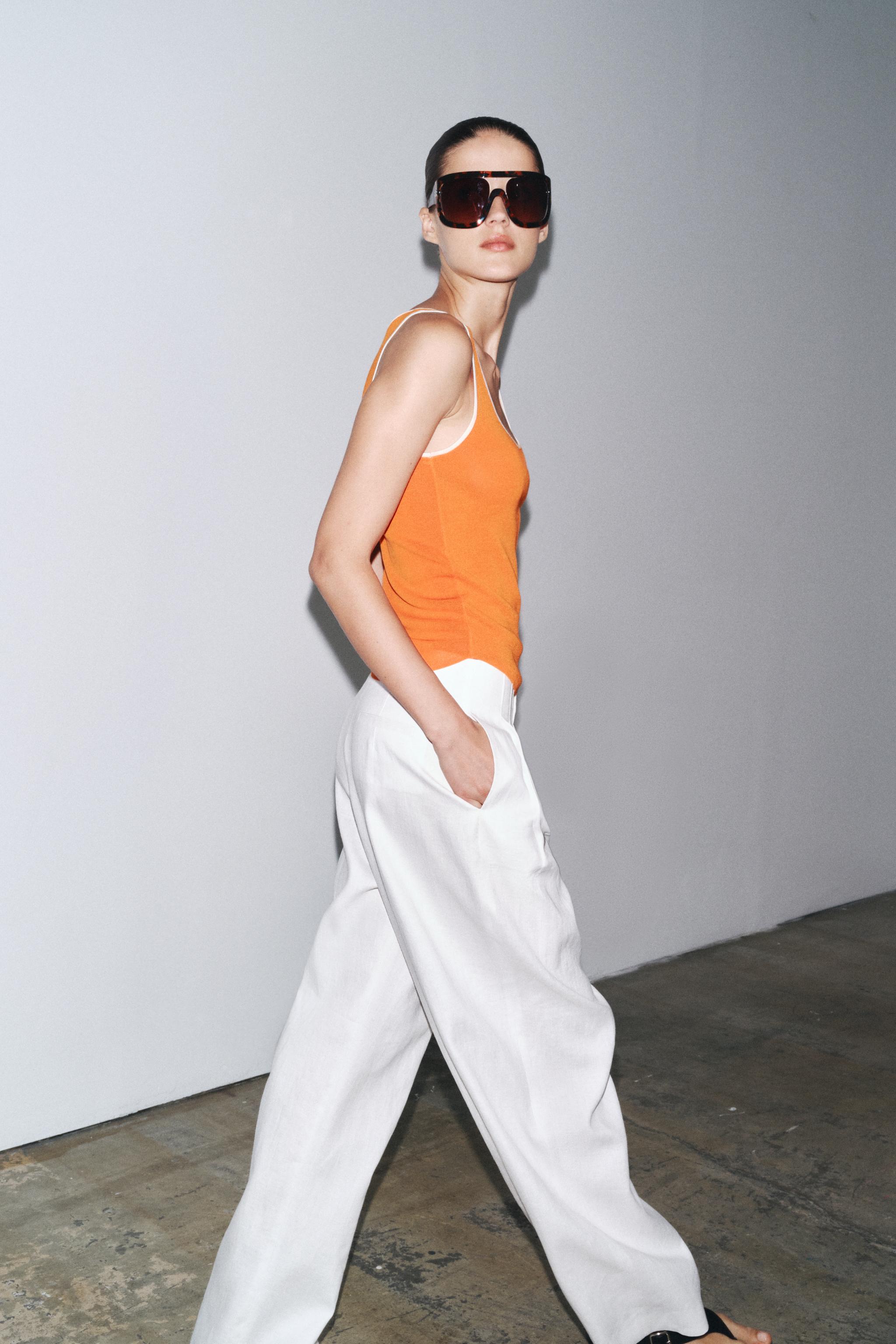 ☆ドイツ発*ZARA*新作*コントラストトリムニットトップ/WHITE☆ ニット ホワイト（白）系 ドイツ ZARA(ザラ) レディース - 海外