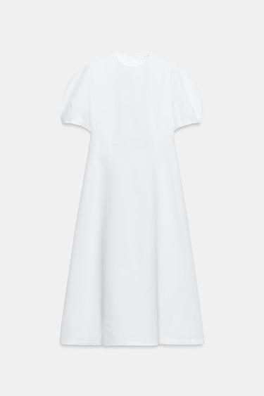 ROBE MI-LONGUE AVEC LIN ZW COLLECTION - Blanc de Zara - Image 6
