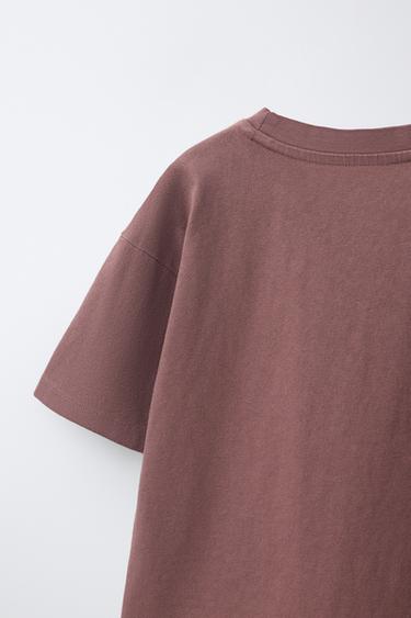 ENSEMBLE T-SHIRT ET BERMUDA UNI TEINT SUR PIÈCE - Grenat clair de Zara - Image 7