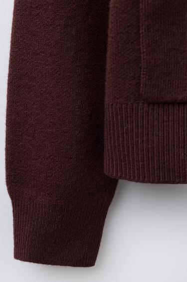 GILET EN MAILLE À POCHES - Bordeaux de Zara - Image 3