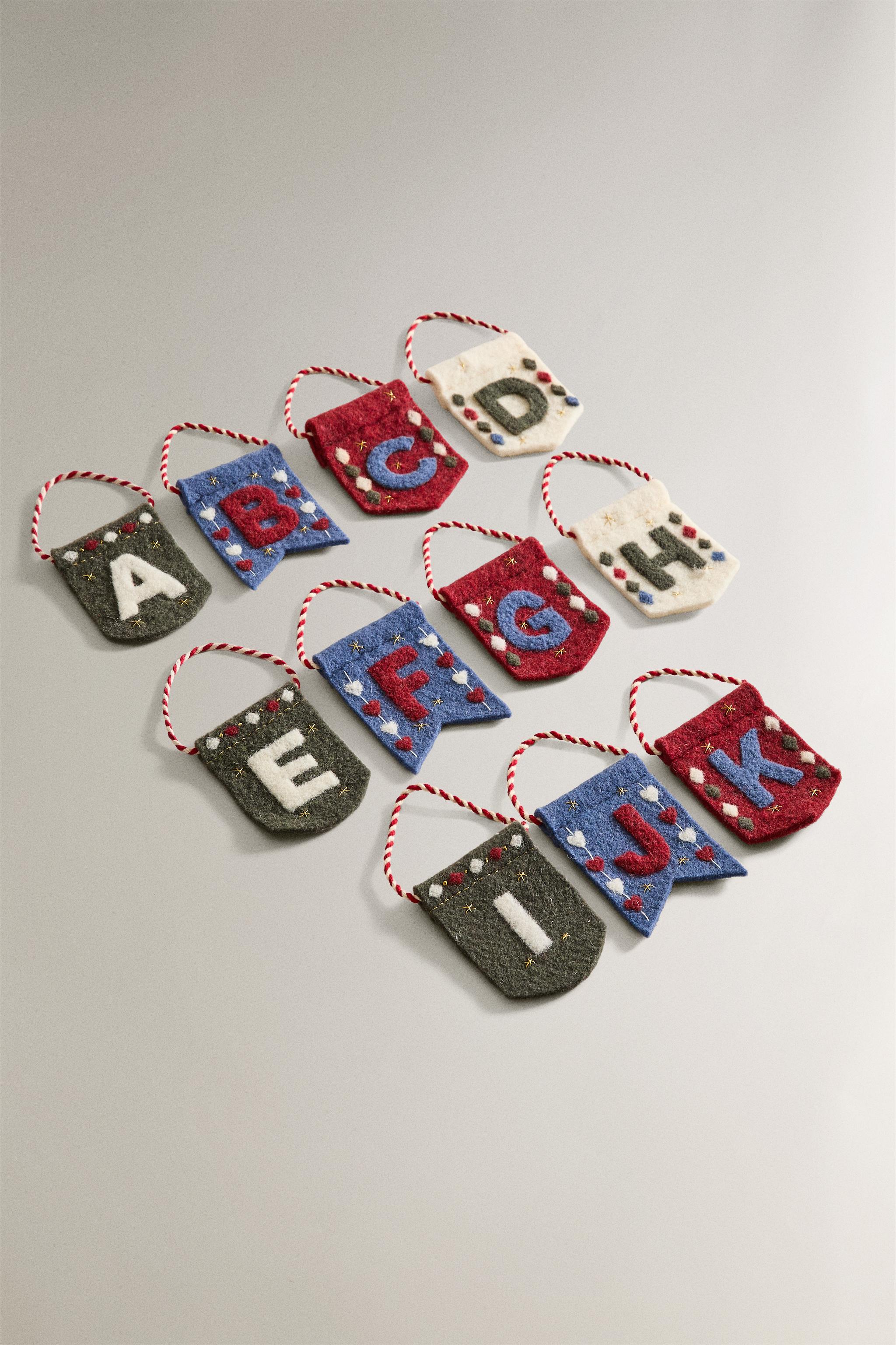 FLAG LETTER CHRISTMAS ORNAMENT (A-K)