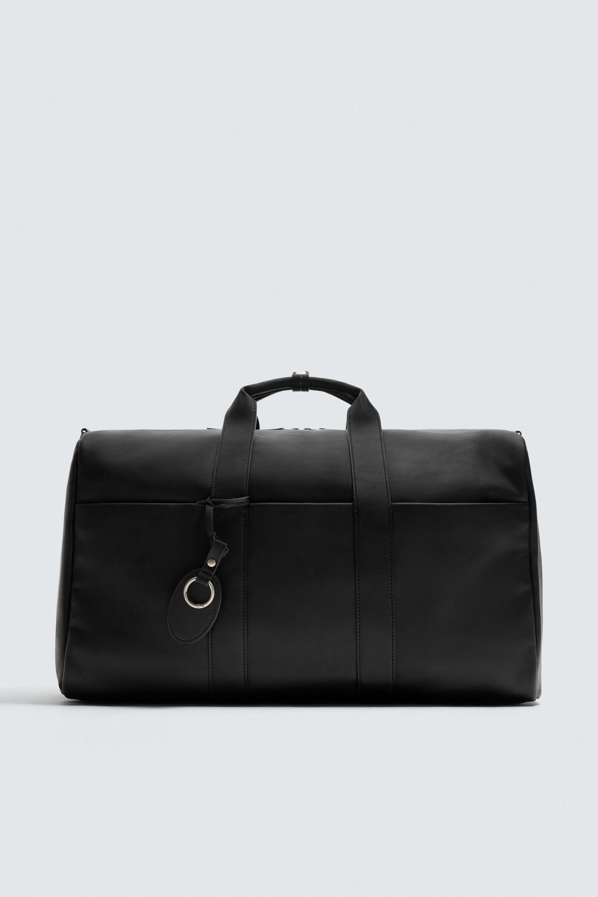 美品　希少　ZARA MAN リアルレザーボストンバッグ　ネイビーブラック 2025年最新】ZARA メンズ ボストンバッグ・旅行用バッグの人気