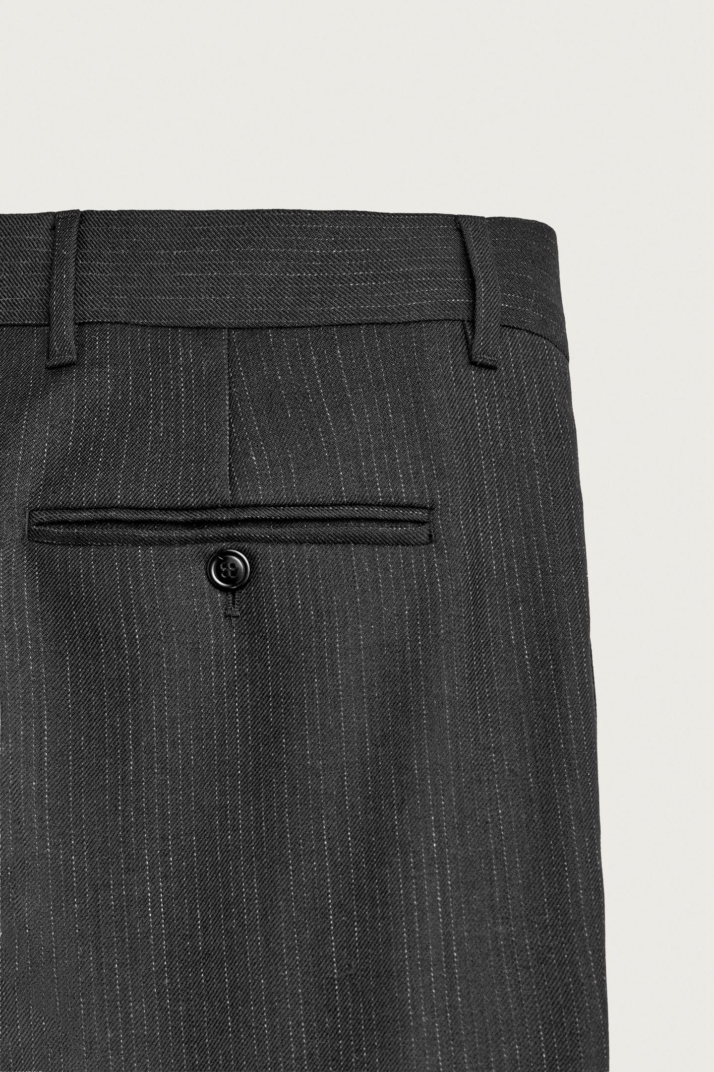 Мужские брюки Zara 100% Wool Manteco® Suit, цвет: Антрацитовый серый — фото 8