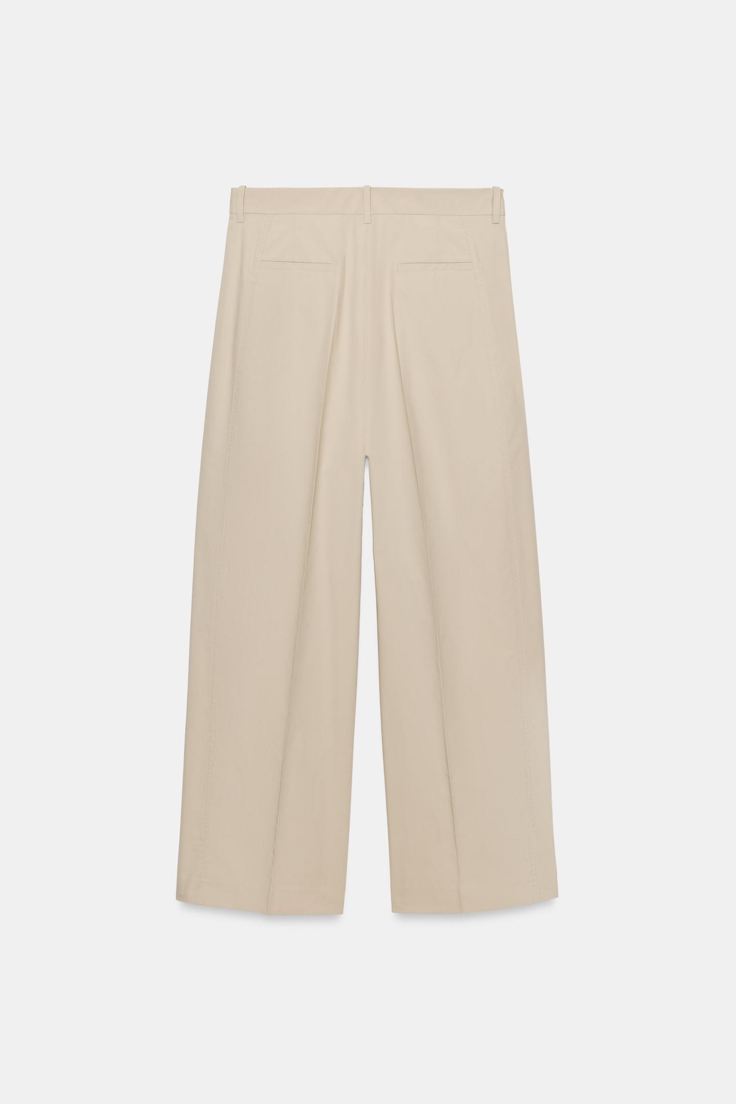 Женские брюки Zara ZW Collection Poplin, цвет: Норковый — фото 6