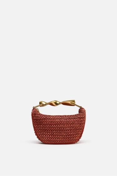 MINI BAG WITH METAL HANDLE - Orange by Zara
