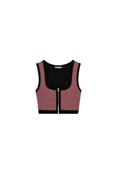 JACQUARD CROPPED TOP