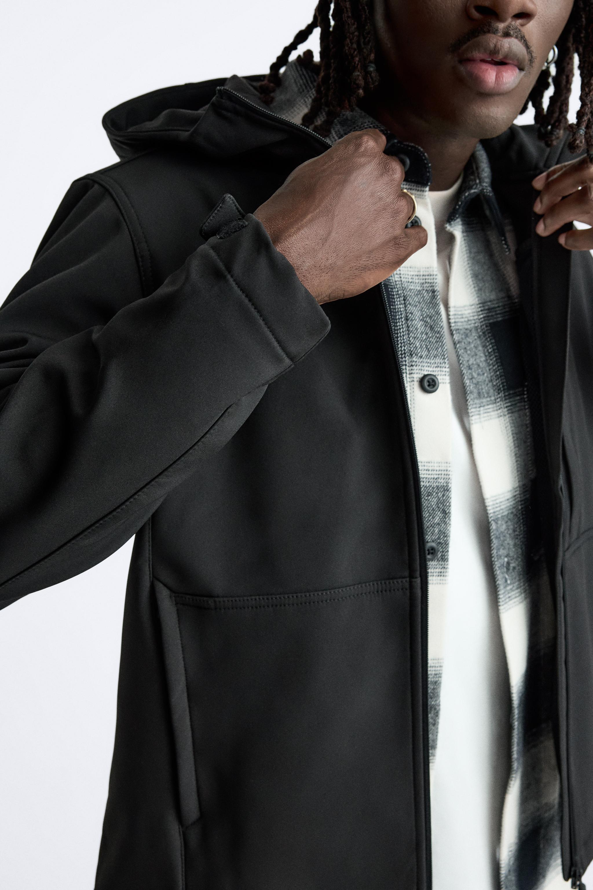 HOODED TECHNICAL JACKET - Black | ZARA United Kingdom