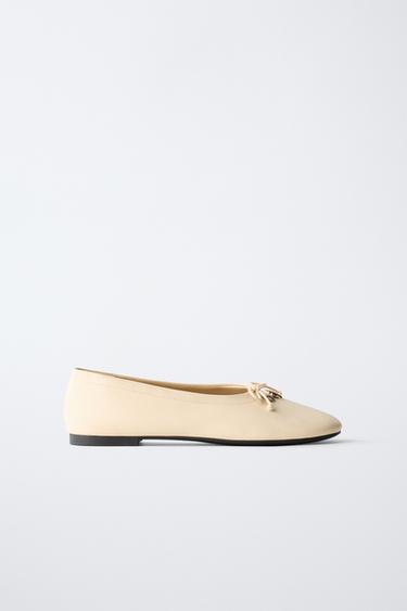 Zara CHARM BALLET FLATS - Vanilla Yellow
