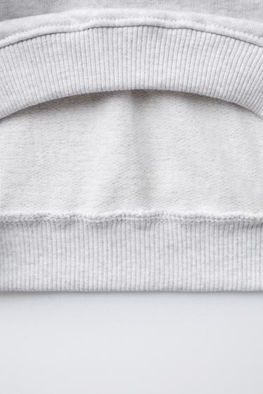 BASIC SWEATSHIRT WITH SLOGAN - Grey marl by Zara - Image 3