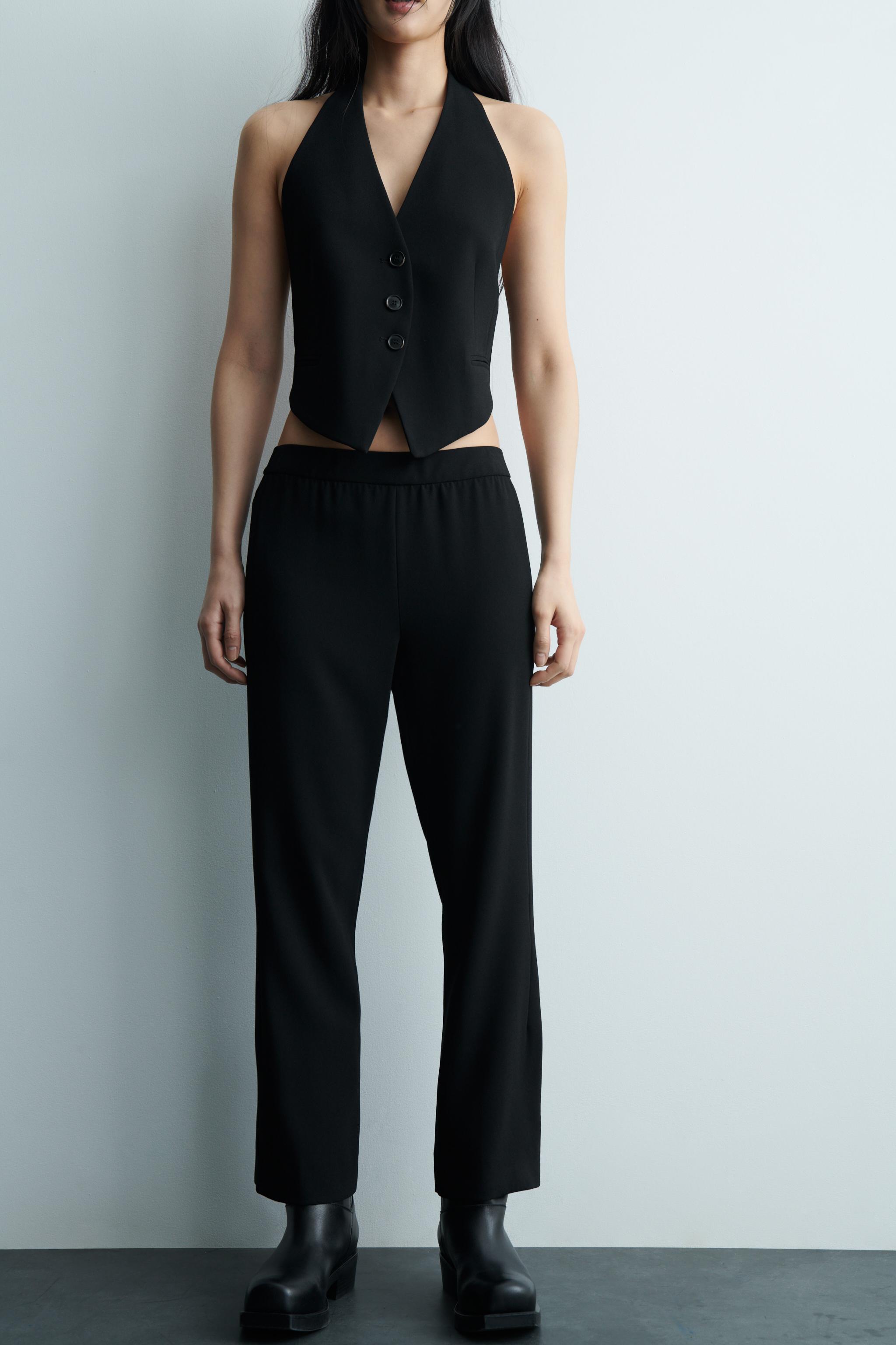 Zara cropped shop wide leg trousers