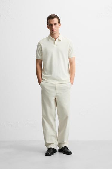 TEXTURED POLO SHIRT - Oyster-white by Zara - Image 0