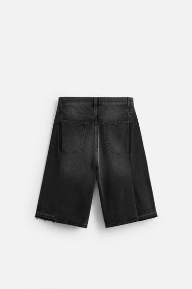BAGGY FIT DENIM BERMUDA SHORTS - Black by Zara - Image 7