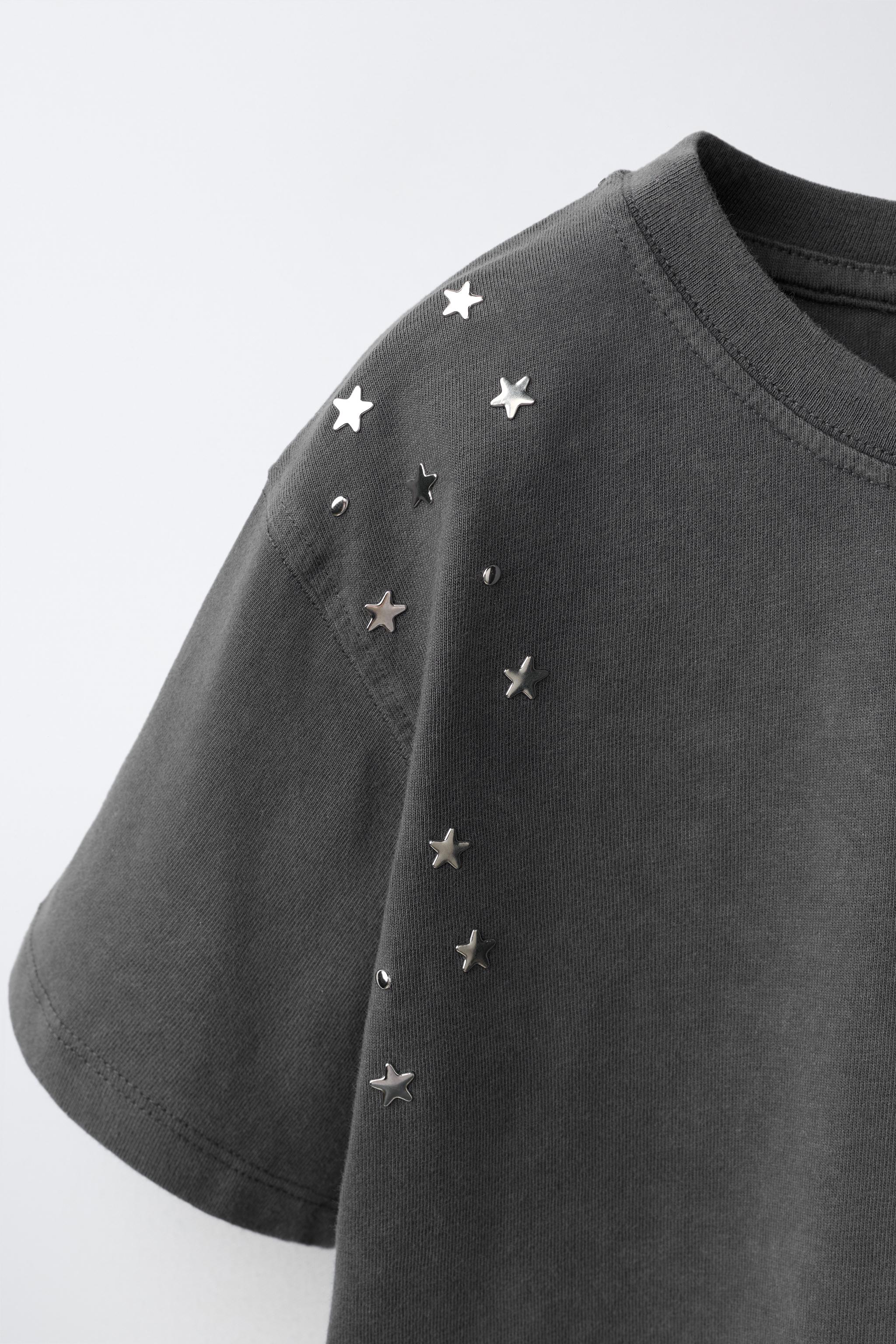 Детские футболки Zara STUDDED T-SHIRT — фото 3
