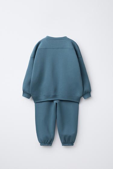 ENSEMBLE DE JOGGING AVEC SWEAT ET PANTALON JOGGER BASIQUE ÉTIQUETTE - Bleu profond de Zara - Image 1