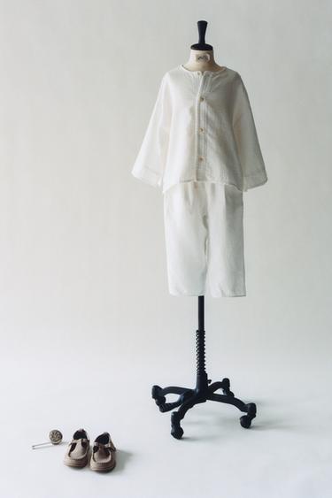 STRAIGHT-LEG TROUSERS - Ecru by Zara