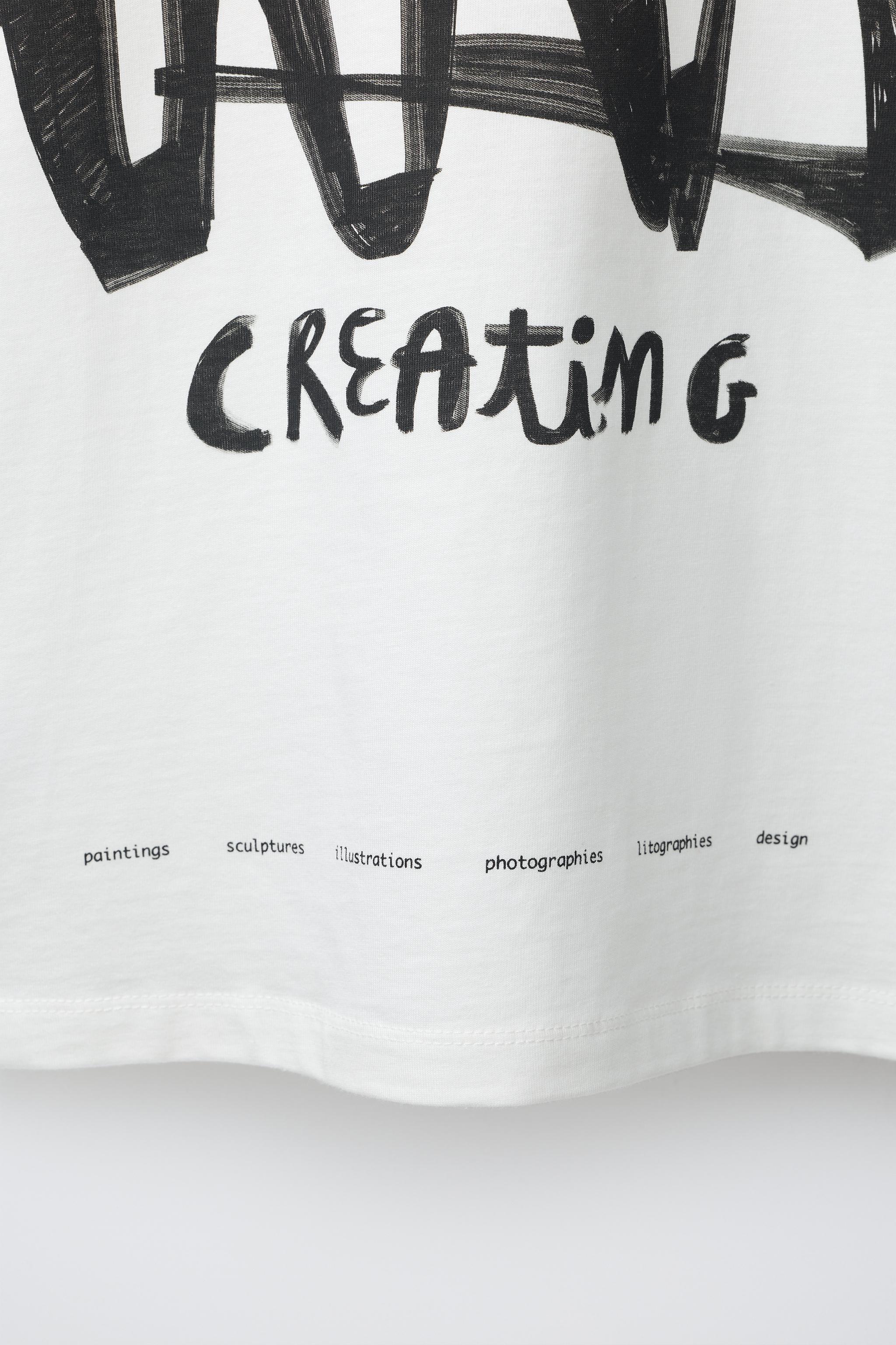 Детские футболки Zara TEXT PRINTED T-SHIRT — фото 5