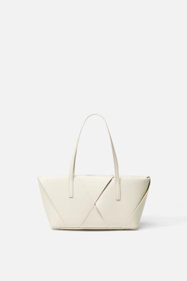 SAC ALLONGÉ ENTRELACÉ - Écru de Zara