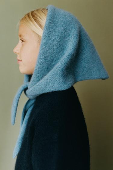 DREIECKSTUCH AUS REINEM KASCHMIR - Blau meliert von Zara