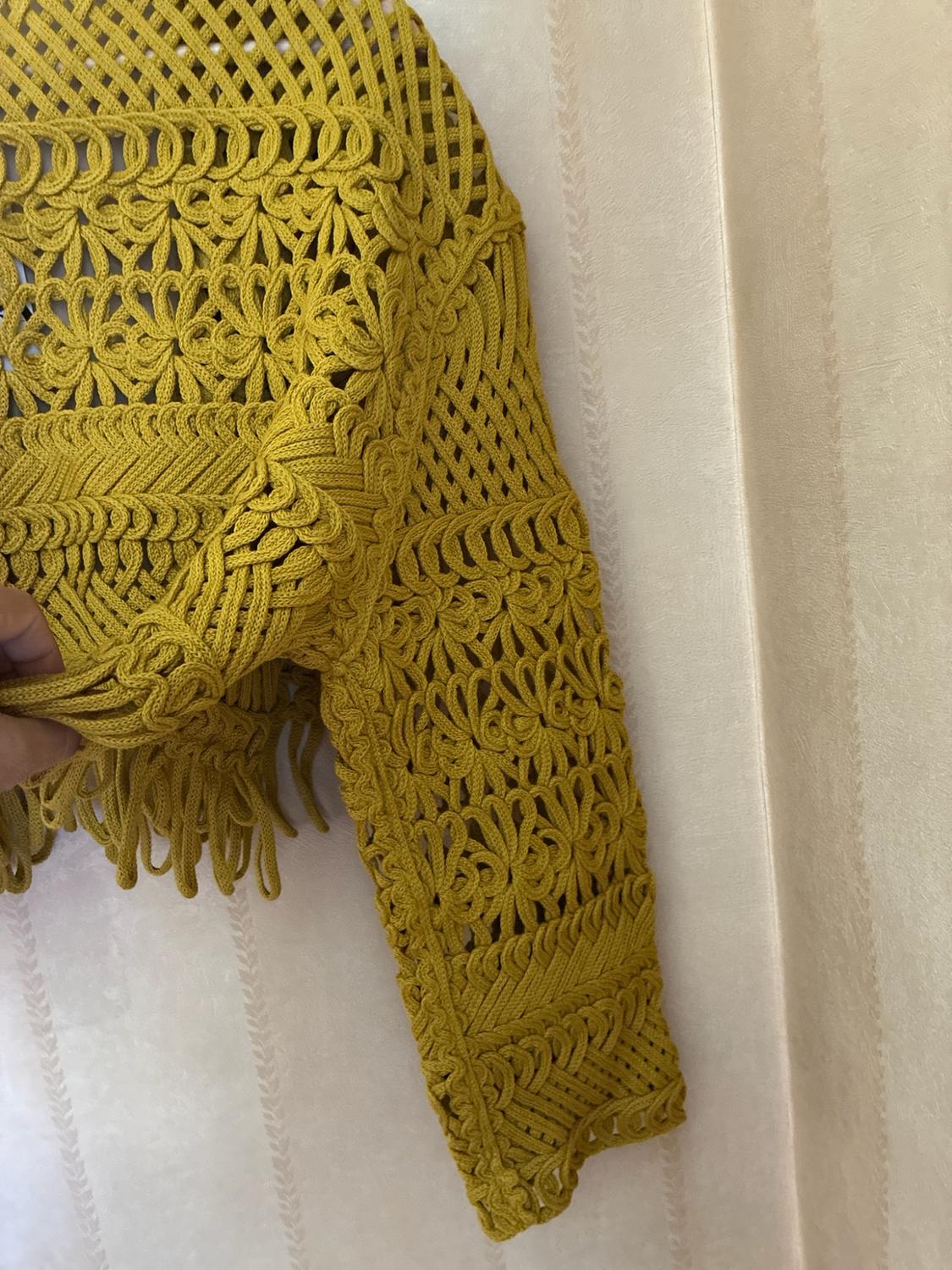 SHORT MACRAMÉ CARDIGAN WITH FRINGING - Image 6