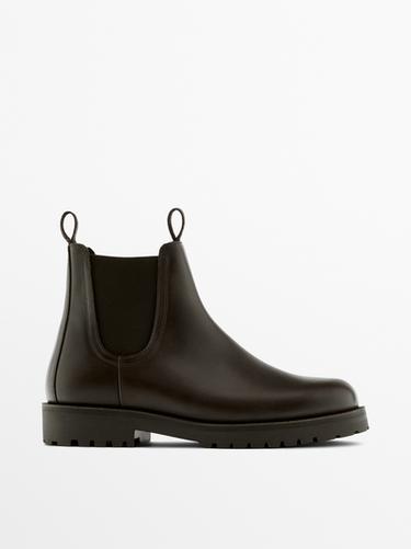 Chelsea boots en cuir - Marron de Zara