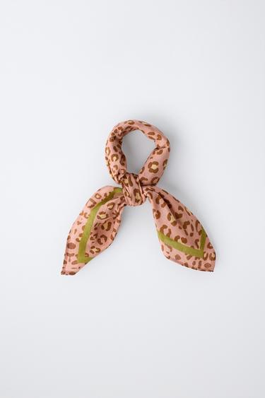 Zara ANIMAL PRINT BANDANA - Brown