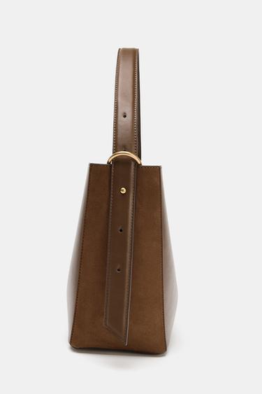 COMBINATION BUCKET BAG - Brown by Zara - Image 6