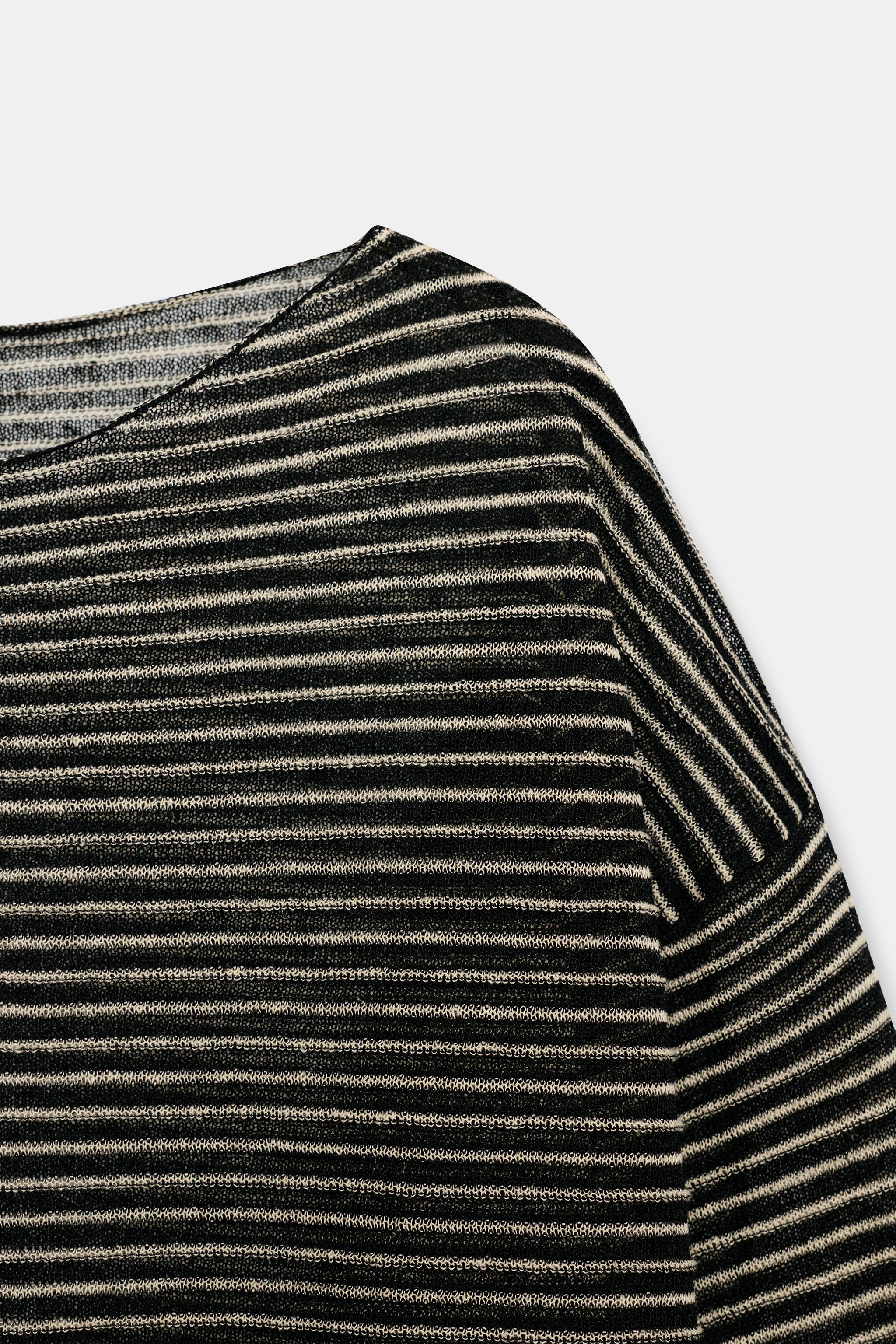 Женские свитеры Zara STRIPED FINE KNIT LINEN JUMPER — фото 7