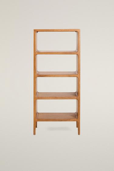 TALL OAK WOOD SHELF — Light beige 2