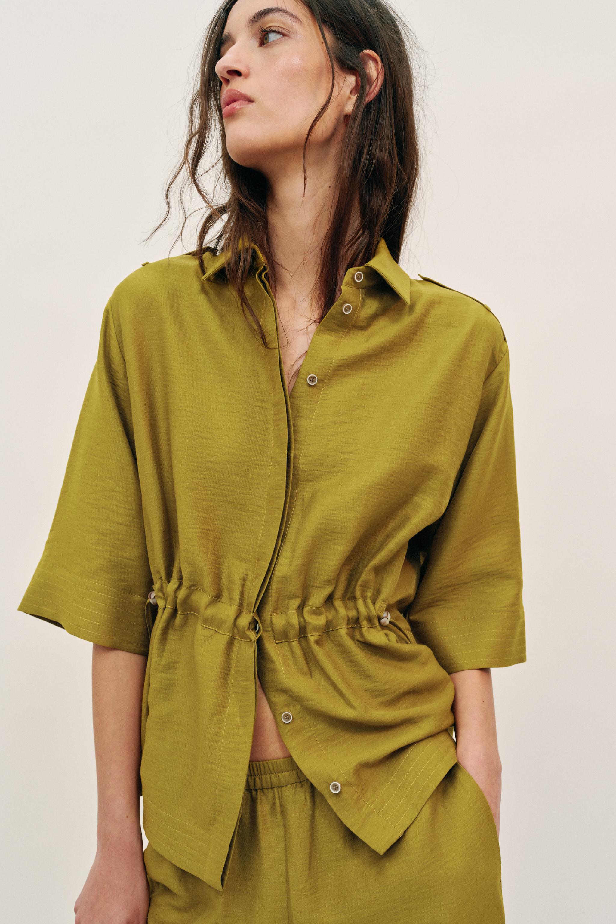 CHEMISE SAFARI AVEC LIN ET CORDONS