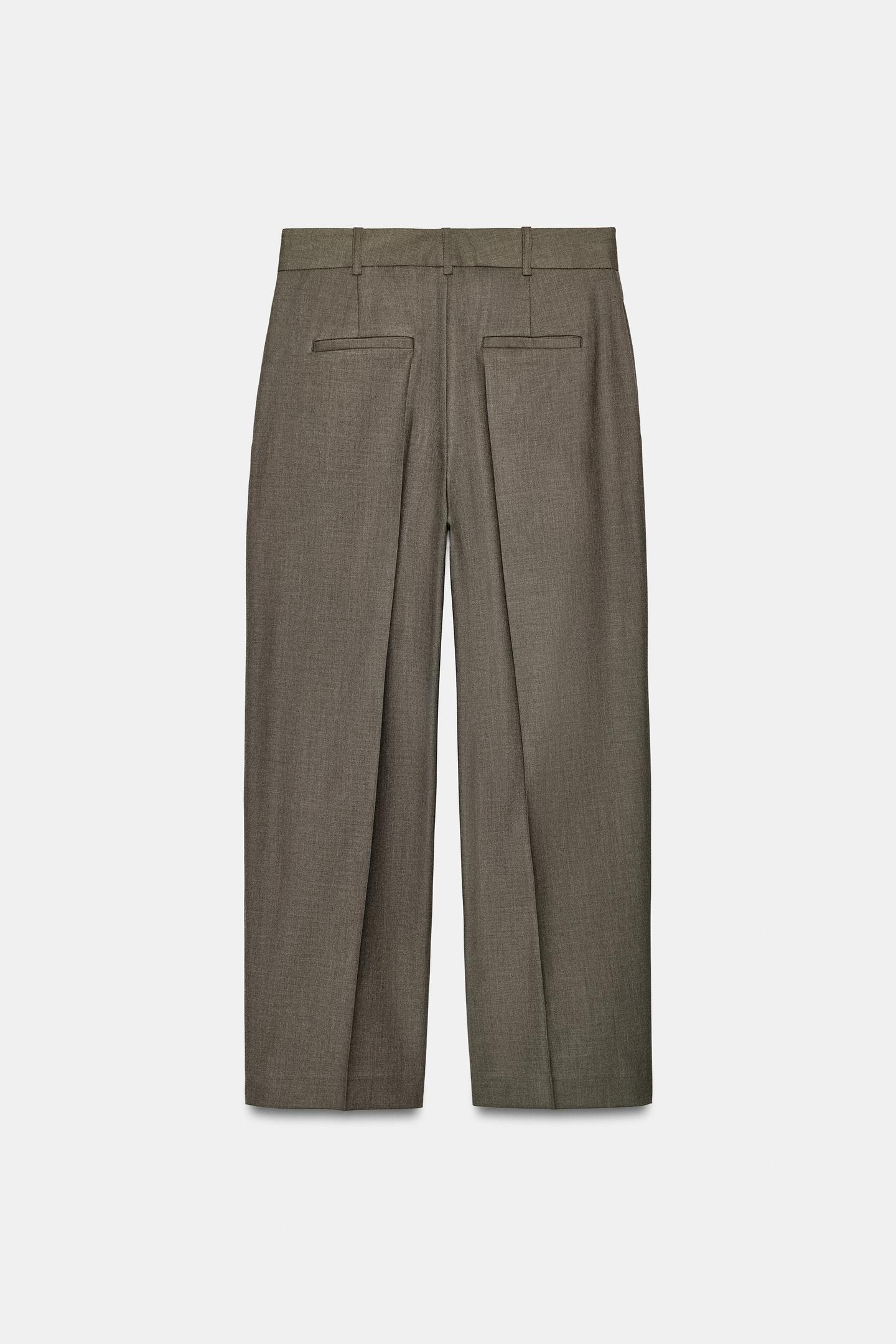 Женские брюки Zara Pleated Carrot, цвет: Коричневый — фото 9