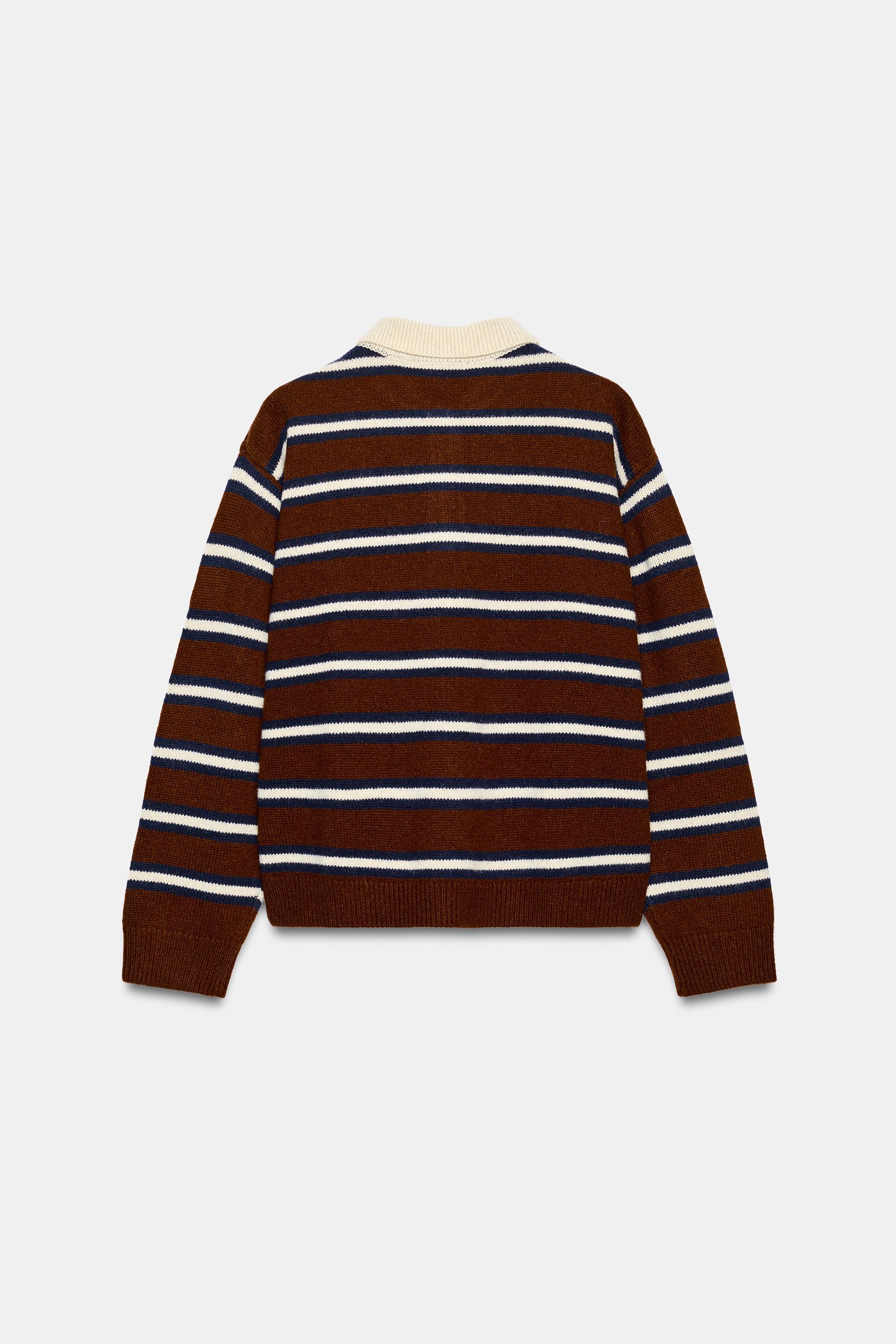 100% WOOL STRIPED POLO