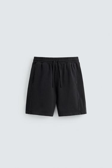 WASHED JOGGER BERMUDA SHORTS - Anthracite grey by Zara